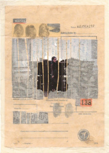 Tarnsparentpapierzeichnung, 1998, Mischtechnik auf Papier, 22,8 cm x 16 cm