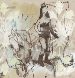 Ein weiterer Traum, 2010, Tusche, Bleistift, Acryl auf Leinwand auf Pappe, 20,1 cm x 31,5 cm